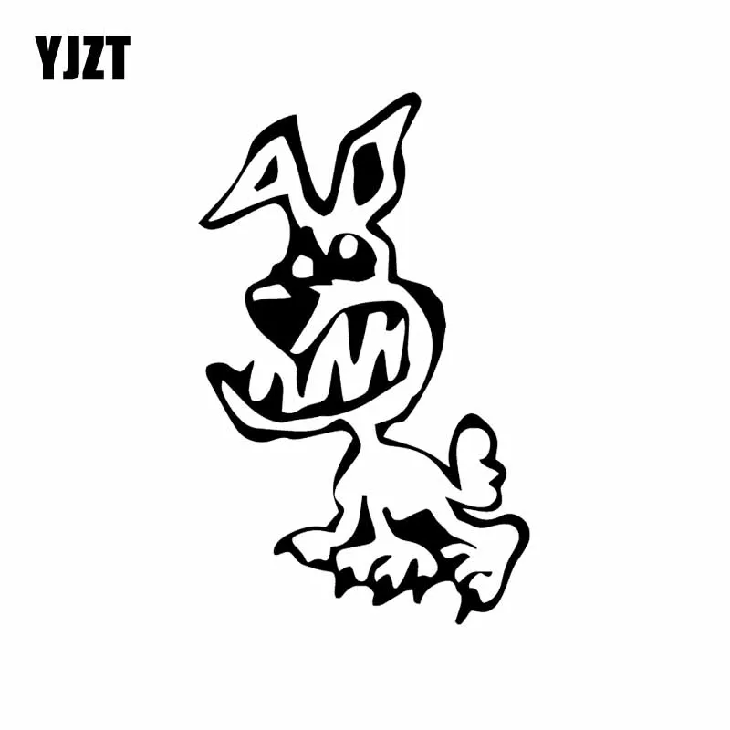

YJZT 9.8X15.8CM Angry Cartoon Dog Funny Pattern Vinyl Decal Car Sticker Black/Silver C24-1140