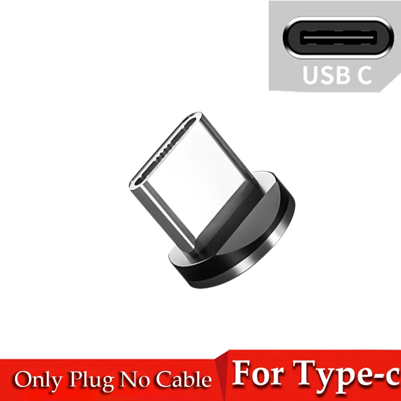 Магнитный кабель type C Магнитный светодиодный светильник Micro usb провод шнур USB C поток светящийся Быстрая зарядка для iPhone 11Pro XR samsung - Цвет: Only Type-c Plug