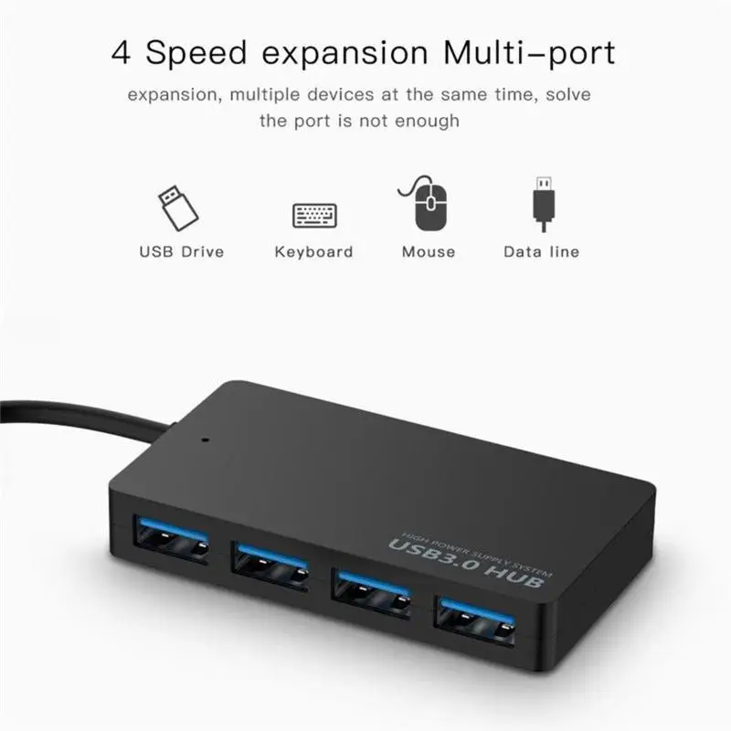 4 Скорость Порты и разъёмы USB3.0 мульти концентратор разветвитель расширения портативных ПК адаптер-кабель S1J0