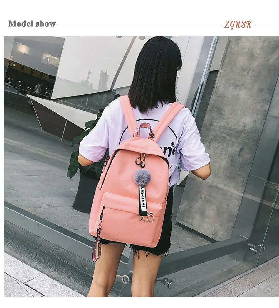 Мода Оксфорд женский рюкзак кампус школа буквы и замок кисточкой Мягкий рюкзак для путешествий Обратно Пакет ленты сумка на плечо повседневные Рюкзаки