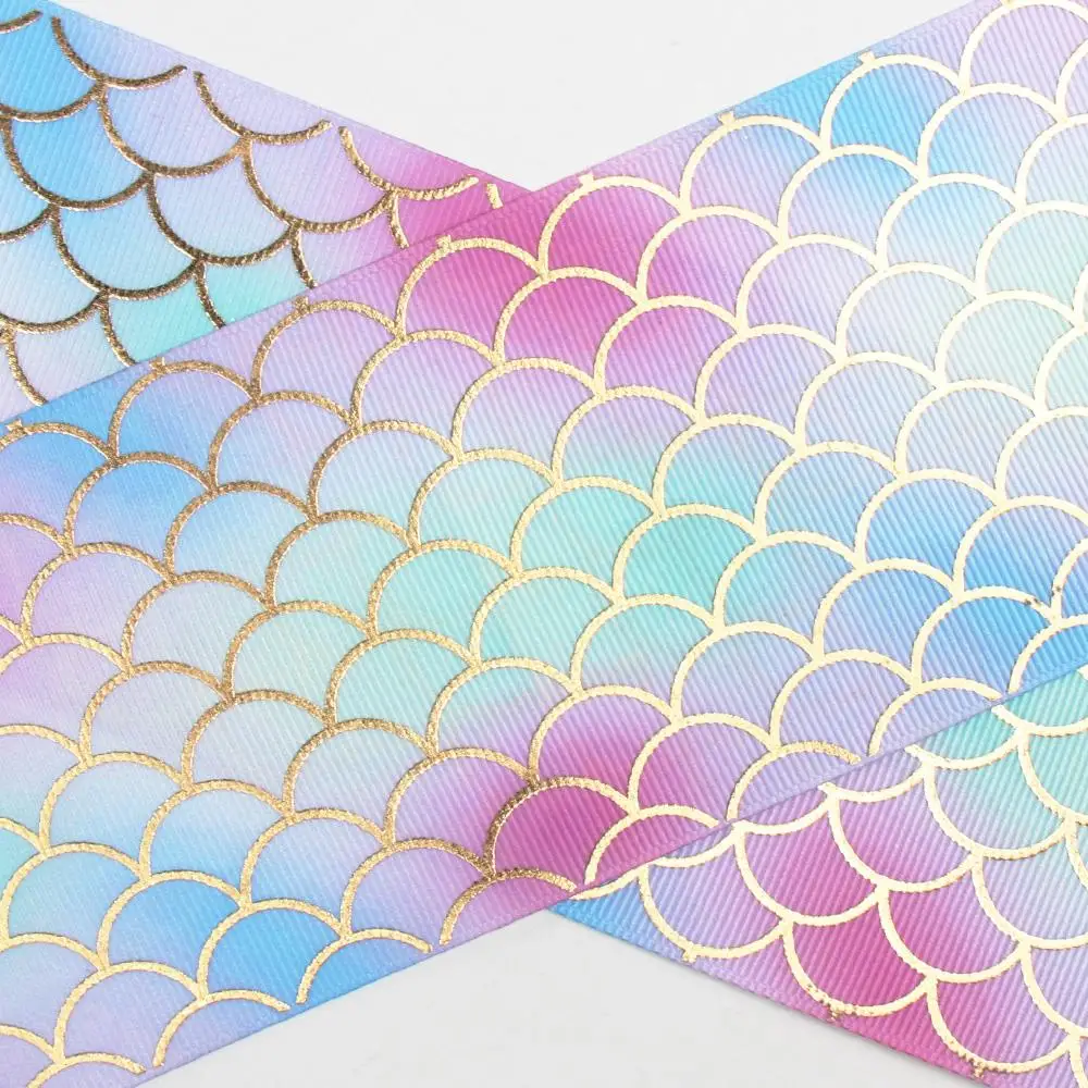 JOJO Луки 75 мм 2y Grosgrain лента для рукоделия бронзовая Русалка градиентная лента для рукоделия товары ручной работы DIY банты для волос