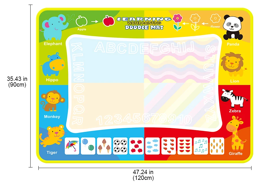 Большой размер 120*90 см Коврик для рисования водой коврик с волшебной ручкой доска для рисования детский ковер для рисования Обучающие Развивающие игрушки для детей