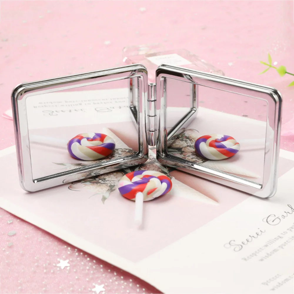 Fashion Women Mini Pocket Makeup Mirror Creative Cosmetic Compact Mirrors With flowing sparkling sand can wholesale Lettering