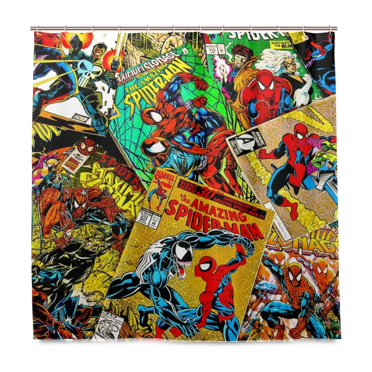

Marve Comics Magazines Covers Spiderman Bath Shower Curtain