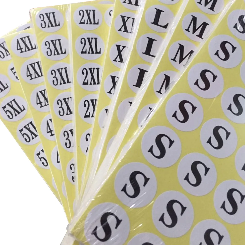 Фото Самоклеящиеся этикетки для одежды, обуви, размеров Xs, S, M, L, Xl №4