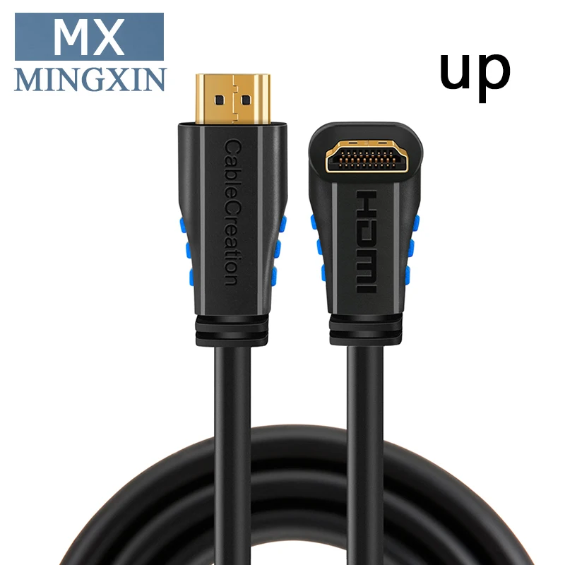 Кабель HDMI 90 градусов, прыгающий под углом 270 градусов 4K HDMI 2,0 кабель с позолоченным разъемом, поддержка 4K(60 Гц) Ultra HD - Цвет: Black Up plug