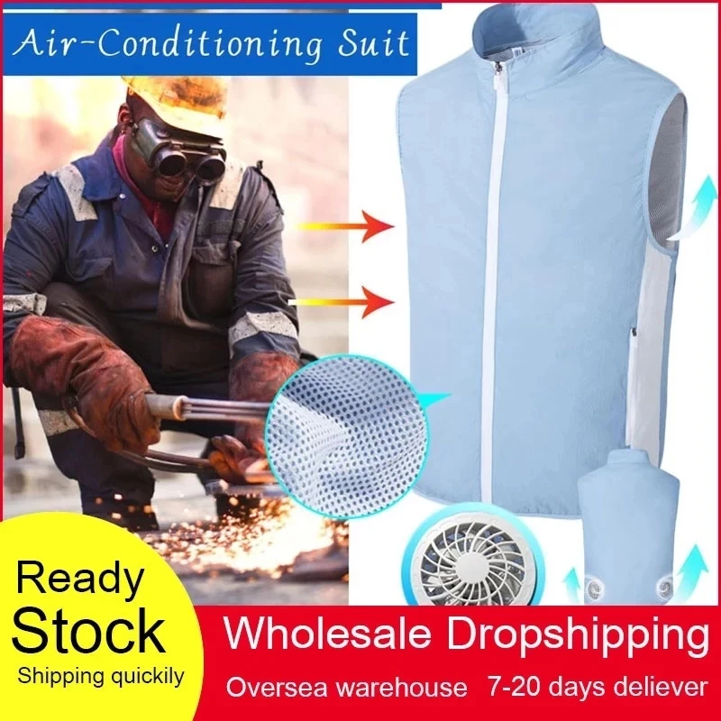 Ventilador de refrigeración por aire acondicionado para el verano, dispositivo de ventilación con USB, para el trabajo, prevención de golpe de calor