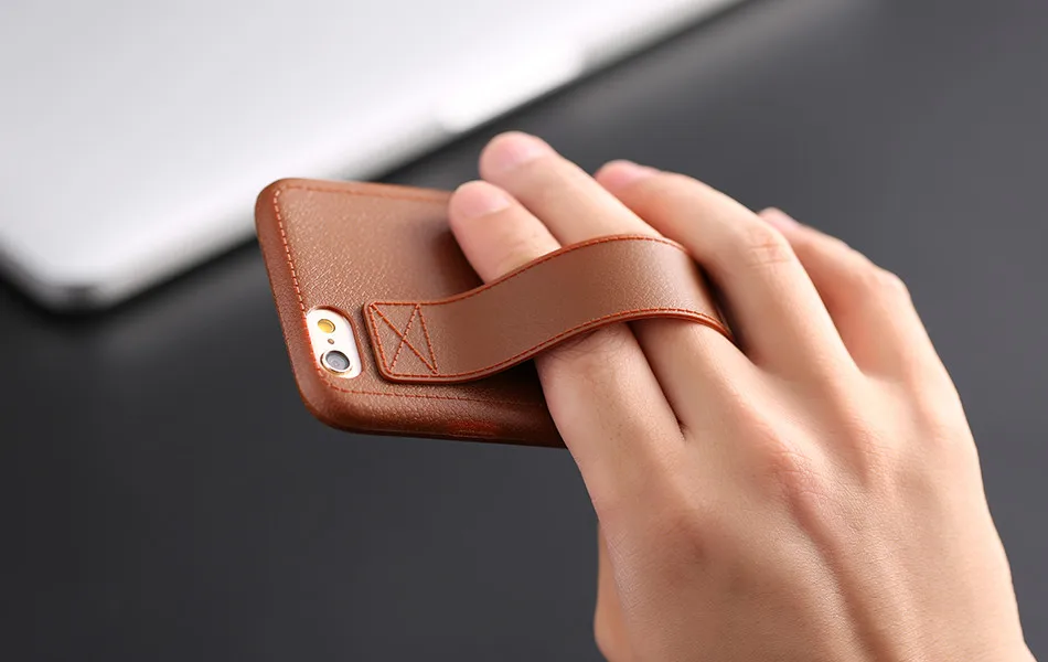 Vintage Case For iPhone 6 6S 7 Plus 5 5S SE Cover Flexible Hand Holder kickstand Leather Grain Silicone Cover For iPhone 6 6s 7 (16)