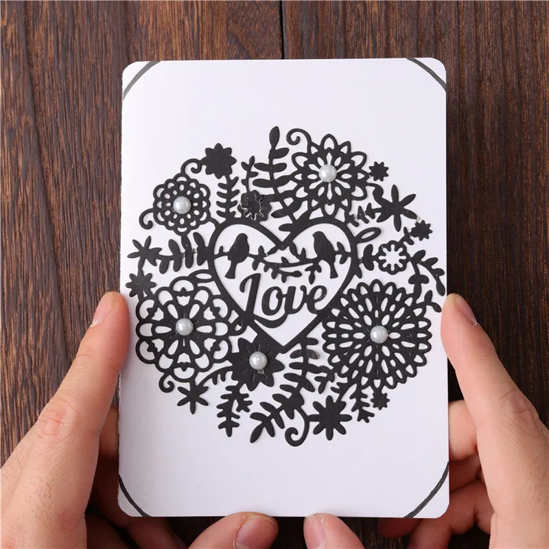 

Naifumodo Love Heart Circle Flower Metal Cutting Dies New Craft Dies Scrapbooking Album Embossing Stencil Die Cut Decoration