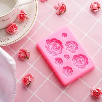 

3d Silicone Mold Rose Shape Mould For Soap Candy Chocolate 9x6.6x1cm Flowers Tools Cake Decorating Ice U8A6
