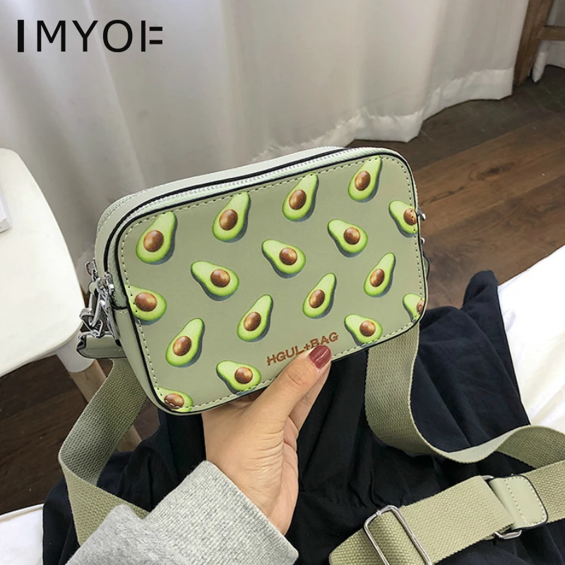 Модная женская сумка через плечо маленькая коробка с фруктами авокадо