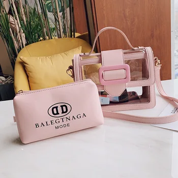 

New Arrival Transparent Bag Luxury Women Handbag Designer Female Clear Bag Tote Purses Summer Shoulder Bags For Women sac a main