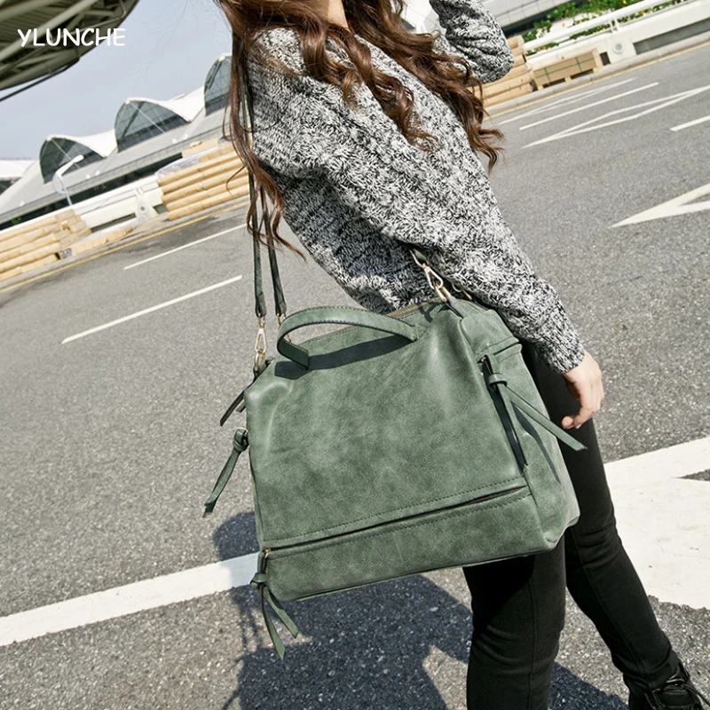 

YLUNCHE European and American fashion handbag, matte motorcycle, large bag, women's handbag