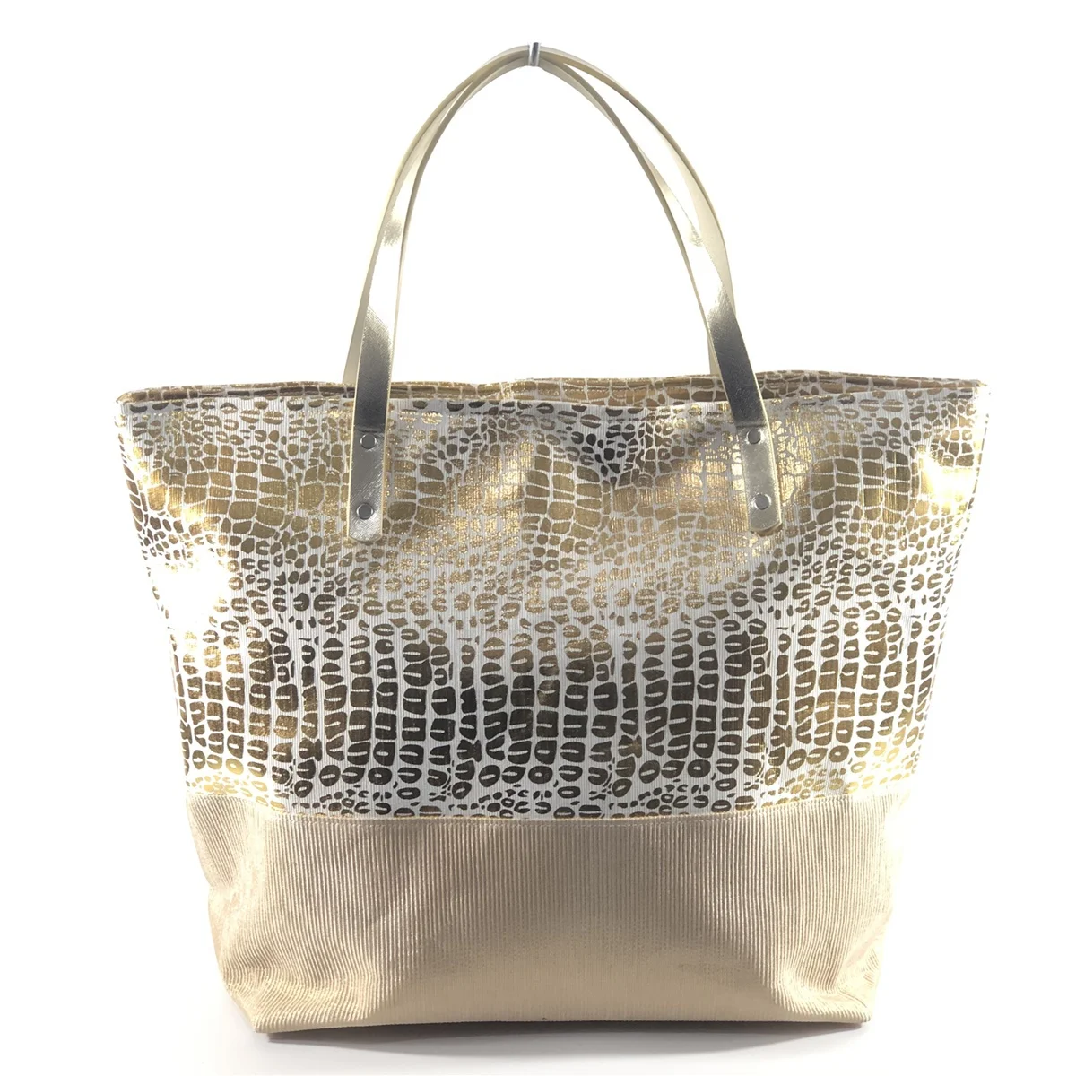 

new style Simple Fashion Stripe Tote Shopping Beach Bag Handbag Paper Environmental Protection Alligator Lines Pu Strap