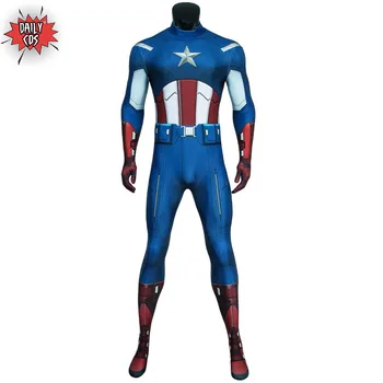 

The Avengers Captain America Zentai Jumpsuit Cosplay Costumes Bodysuit Spandex Adult Men Outfit