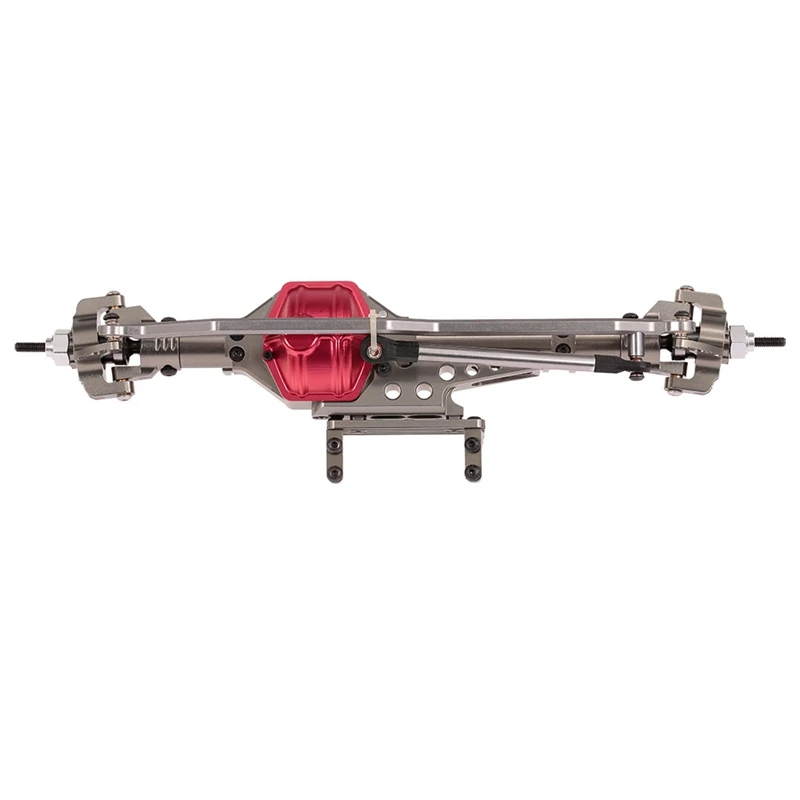 

Metal RC Car Front Axle 1/10 RC Rock Crawler for Axial WRAITH 90018 90020 90045 RR10 90048 90053 RC Parts (Silver-Red)