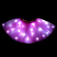 Новая розовая красная Радужная светодиодный юбка танцевальная одежда для балета модный мини сексуальный Черный лебедь сетчатый Костюм танцевальный светодиодный юбка вечерняя одежда