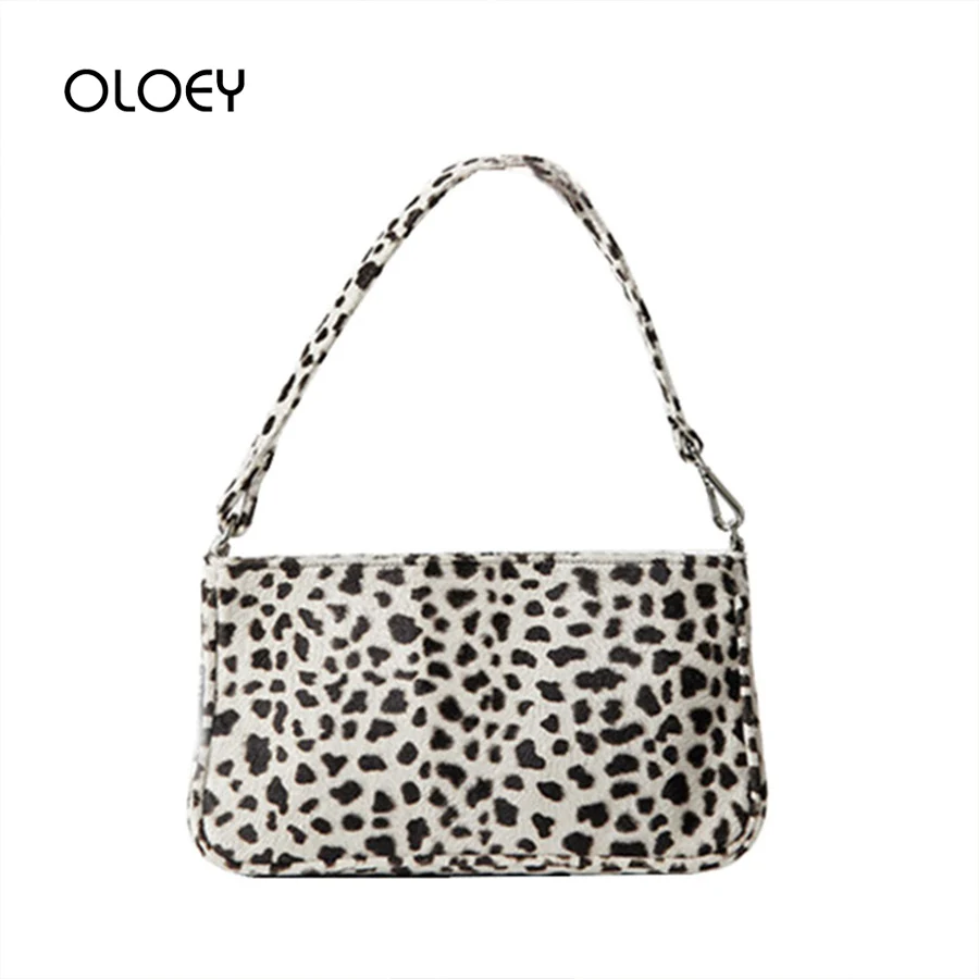 Fashion Vintage Leopard Baguette Shape Bags Luxury Handbags Women Bag Designer Pu Leather Casual Hand Bag Zipper Shoulder Bags
