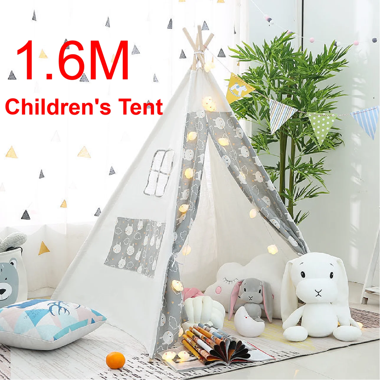 Teepee Wigwam Play Tent 100% Cotton Large Children's Tipi Indoor Outdoor Kids 
