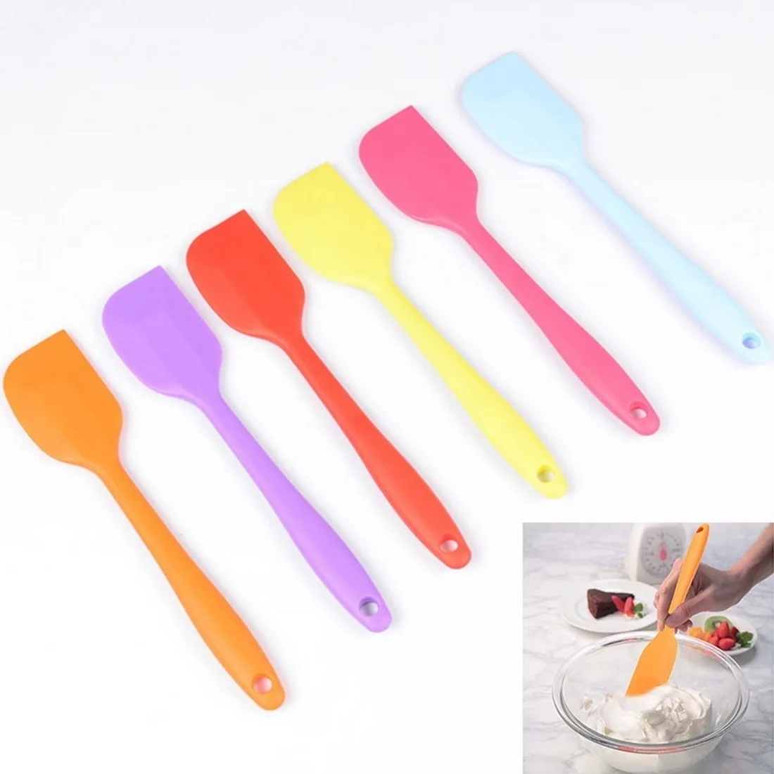 1Pc High Quality Food Grade Silicone Cake Spatulas Cream Butter Scraper Mixer Brush Pastry Tool Kitchen Supplies