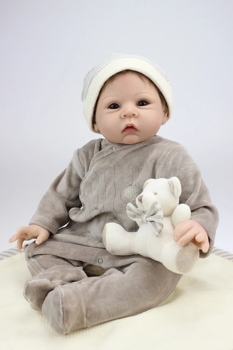 

NPKCOLLECTION 55cm/ 22 Inch Reborn Boy Baby Real Life Looking Reborns Dolls Soft Silicone Newborn Babies Doll Kids Birthday Gift