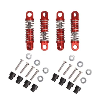 

4Pcs Alloy Shock Absorber Damper Oil Filled Type for Rc Hobby Model Car 1/28 Wl toys K969 K989 P929 Drift Rally Bigfoot,Red