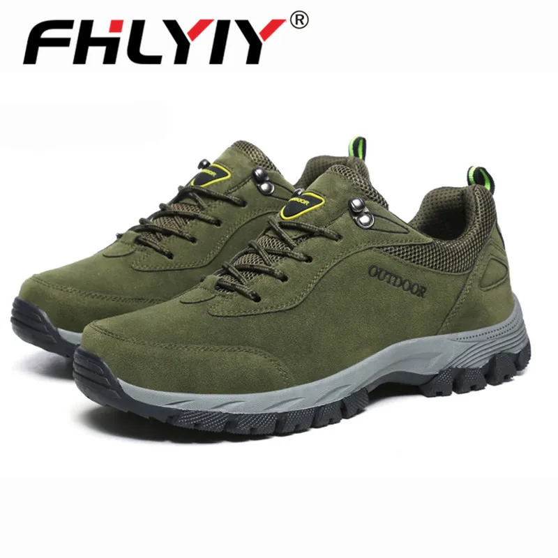 Fhlyiy/высококачественные мужские ботинки; зимняя мужская повседневная плюшевая теплая обувь; ботинки для альпинизма; уличные спортивные Трекинговые ботинки - Цвет: Green
