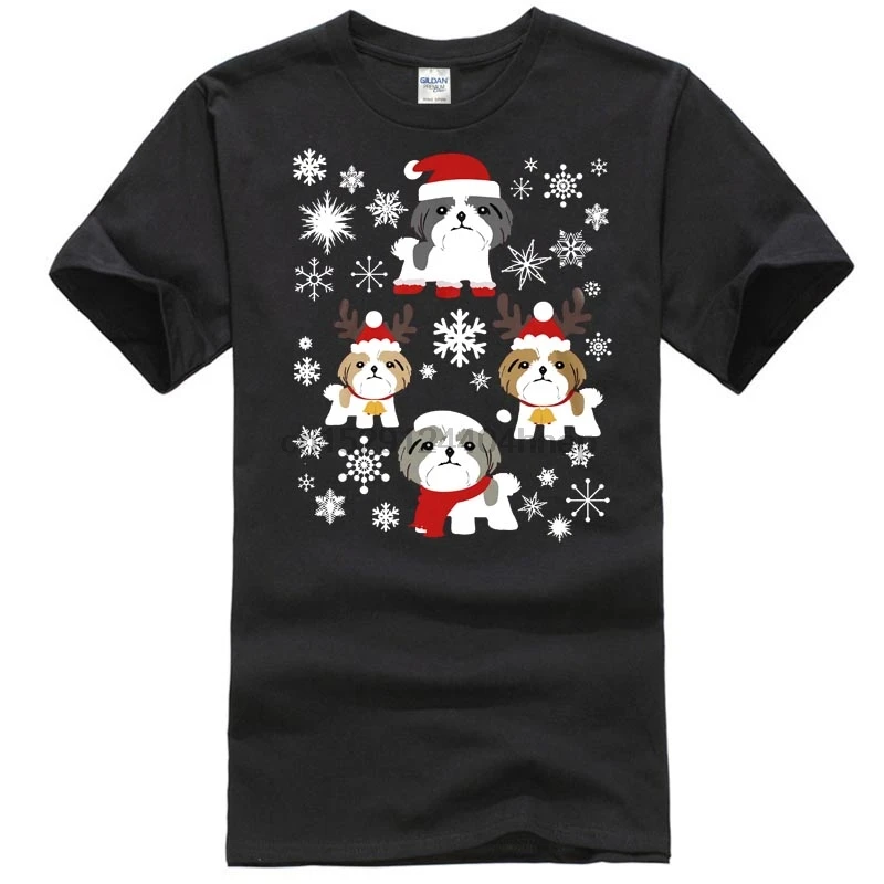 

Shih Tzu Christmas Sweater Popular Tagless Tee T-Shirt