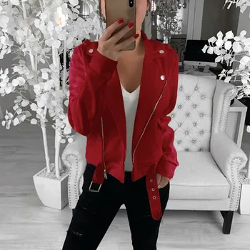 

2019 Women's Ladies Windbreak Jacket Flight Coat Zip Up Biker Casual Tops Clothes