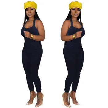

Women Sleeveless Black Denim Jumpsuits Overalls Women Skinny Long Jumpsuits Summer Party Playsuit Bodycon Playsuit Clubwear