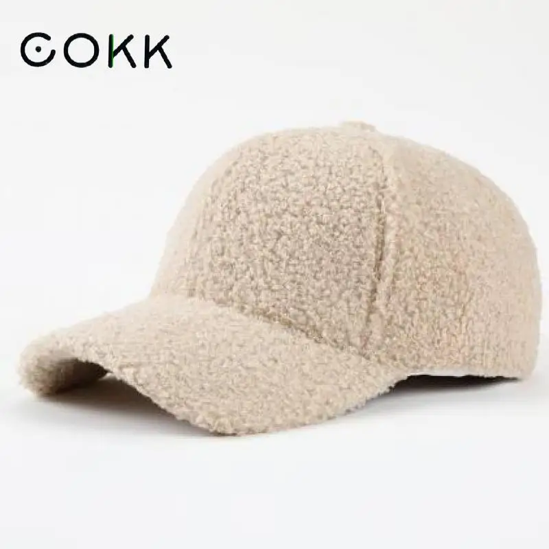 Бейсболка COKK для мужчин и женщин теплая Повседневная шапка из плюша однотонная в