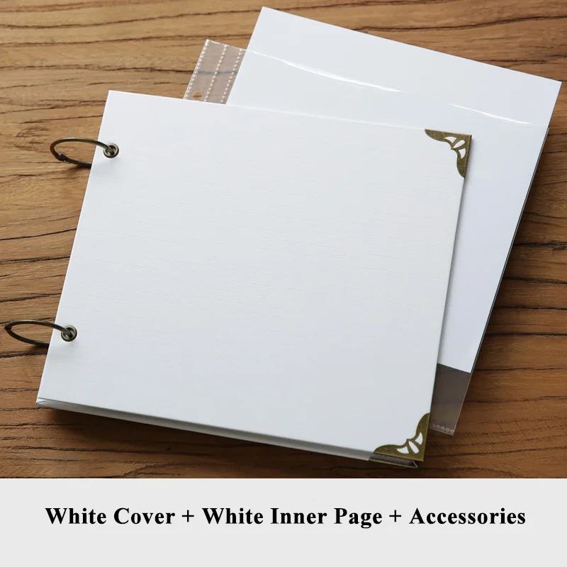 Album-White Cover 3 ANGWING 10 дюймов Свадебный фотоальбом Scarpbook картонные альбомы фото Детские Скрапбукинг альбом пустая Обложка дорожные Альбомы для фотографий - Цвет: Album-White Cover 3