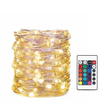 

USB 50/100LED RGB Fairy String Light with 24key Remote Control for Chrismas Tree's Decoration 16Colors 7M 10M DC5V
