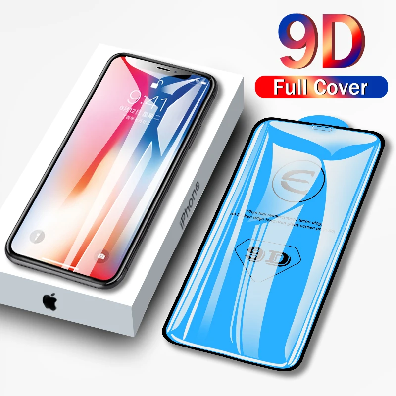 

Protective Glass Screen Protector for Iphone 9D 7 6 8 Plus XR XS Max 11 Pro 6S X