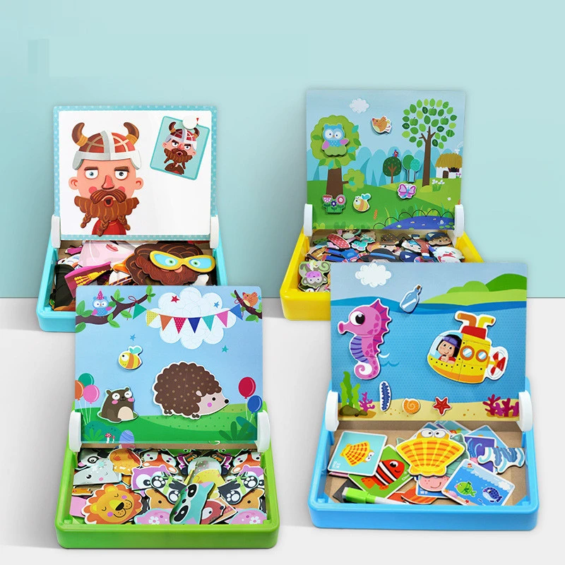Детская игрушка, магнитная головоломка, 3D головоломка, дорожное движение, буквы и цифры, деревянная головоломка, Ранние развивающие игрушки для детей, подарок