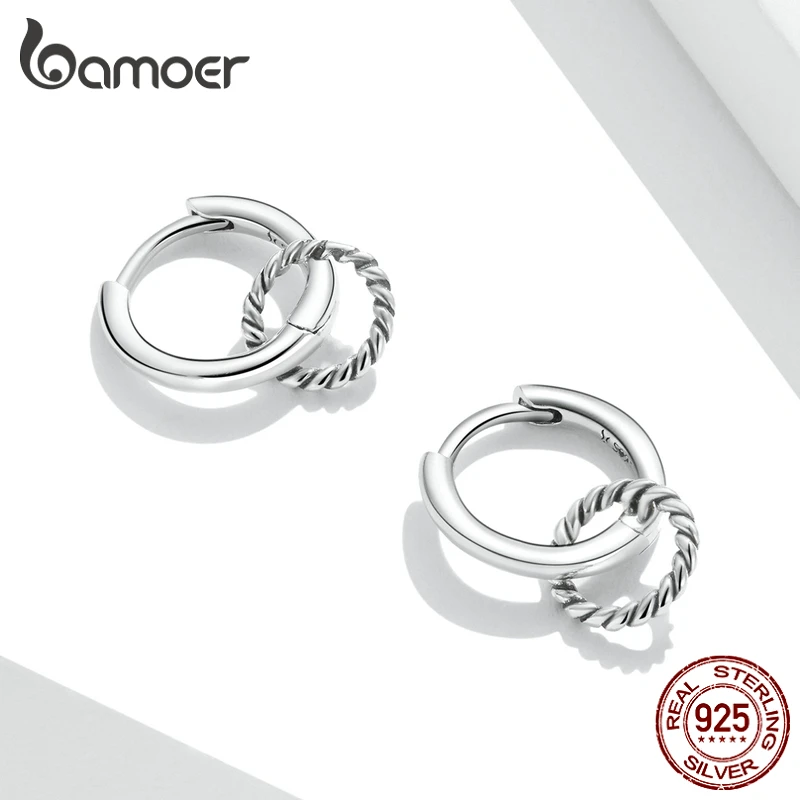 Double Ring Ear Buckles Round Circle Earrings - Image 4