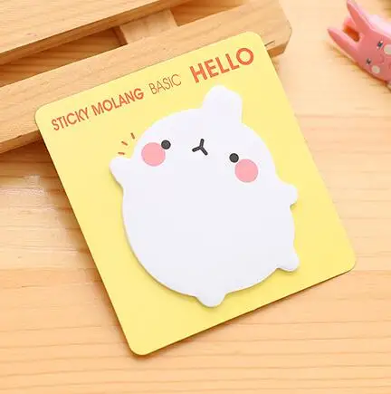 1 шт./лот MOLANG POINT Новинка Kawaii Potato Rabbit дизайн блокнот для записей сообщение Примечание подарок офисные школьные принадлежности - Цвет: Yellow