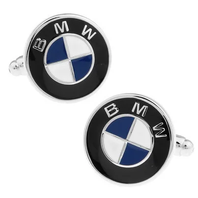 

Frame Meng High Quality French Cuff Sleeve Men's Cufflinks Blue round Car Logo Cufflinks