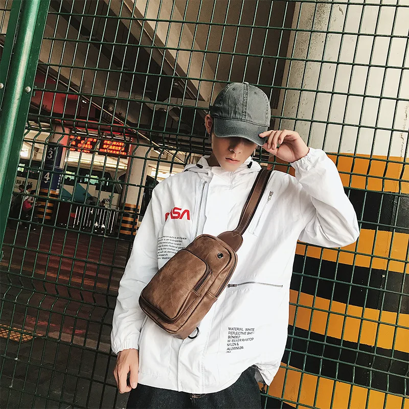 

Fashion men's single shoulder bag ipad oblique cross bag new version of the Korean version of the leather men's chest bag