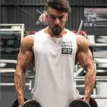 Muscle Brother летние новые стильные спортивные повседневные майки из чистого хлопка мужские свободные дышащие безрукавки с круглым вырезом