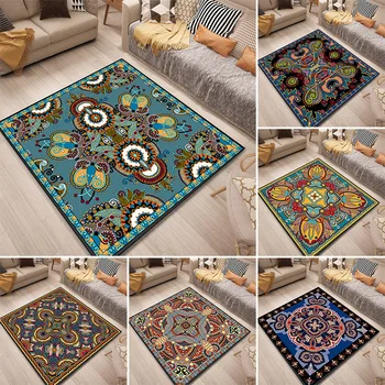 

Rug Cover Carpet Natural Entrance Bedroom Boho Retro Floor Rug Vintage Living Room Tapetes Para Sala De Estar Home Decor AD50CA