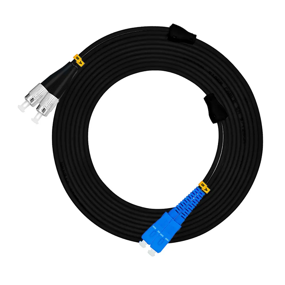 

65.6FT Outdoor Armored 20Meters FC-SC Duplex 9/125 OS1 Single-mode Fiber Optic Cable Patch Cord Jumper FC to SC FC/PC-SC/PC