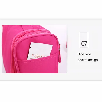 

Women Cosmetic Bag Double Zipper Brush Organizer Toiletry Case Travel Makeup Bags With Hanging Hook MP789