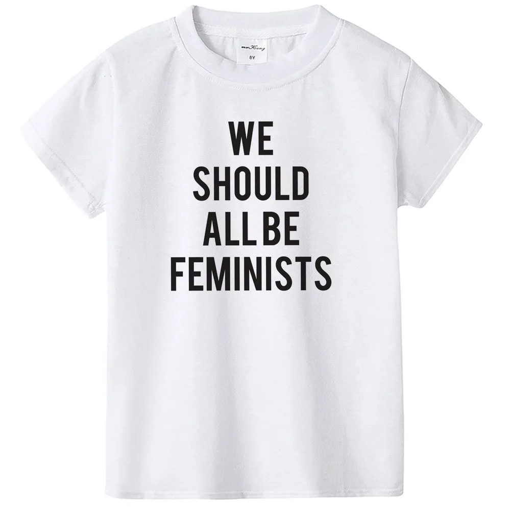 

We Should All Be Feminists Boys Girls T-Shirts Baby Boys White T Shirt Summer Infant Kids Clothes Toddler Letter Tops Tee Shirts