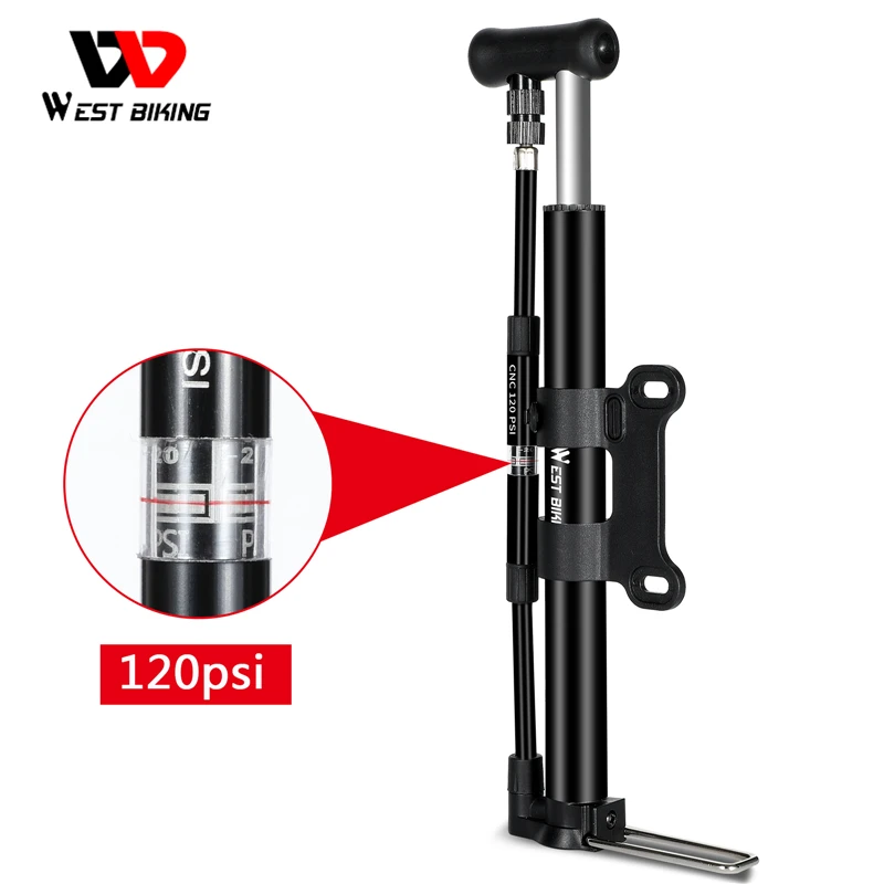 Portable Bicycle Pump High-pressure With Barometer Inflatable Tube Vertical Riding Equipment | Спорт и развлечения
