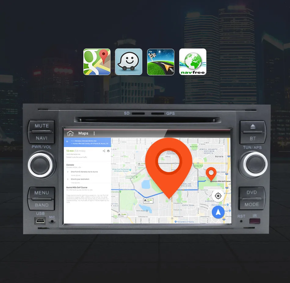 Eunavi 2din 4G 64 Android 9 Автомагнитола DVD мультимедиа для Ford Mondeo S-max Focus C-MAX Galaxy Fiesta transit Fusion подключения kuga