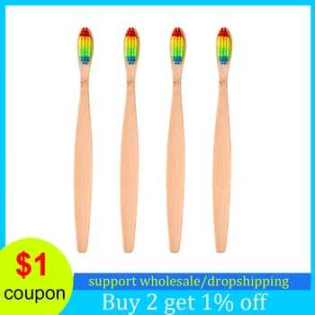 

4pcs/set Soft Bamboo Fibre Toothbrush Protect Gums Eco-friendly Wooden Tooth Brush Oral Care Tools Do Wholesale Drop shipping
