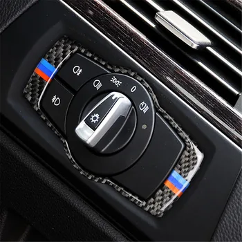 

Carbon Fiber Headlight Switch Frame Switch Knob Cover Trim for BMW 3 Series E90 E92 E93 2005-12 High Quality Black Sticker Decal