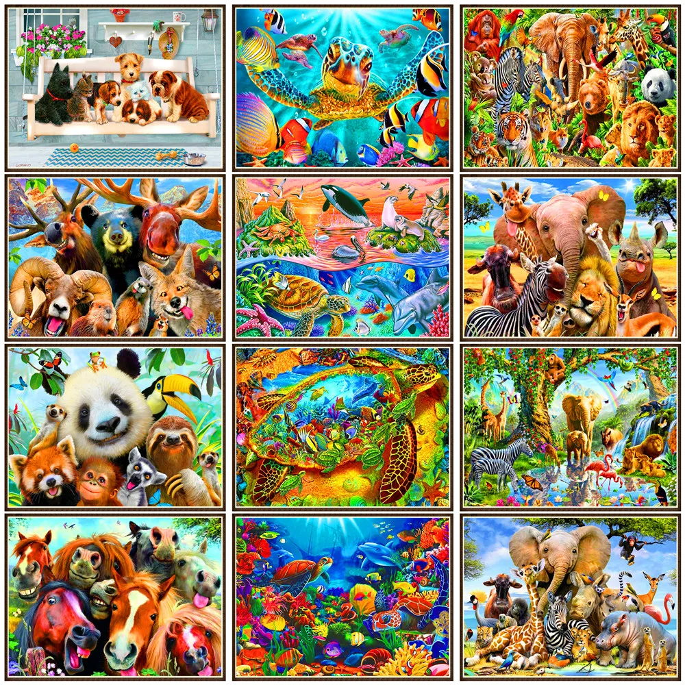 Алмазная 5D мозаика сделай сам Набор для вышивки с мультяшными животными