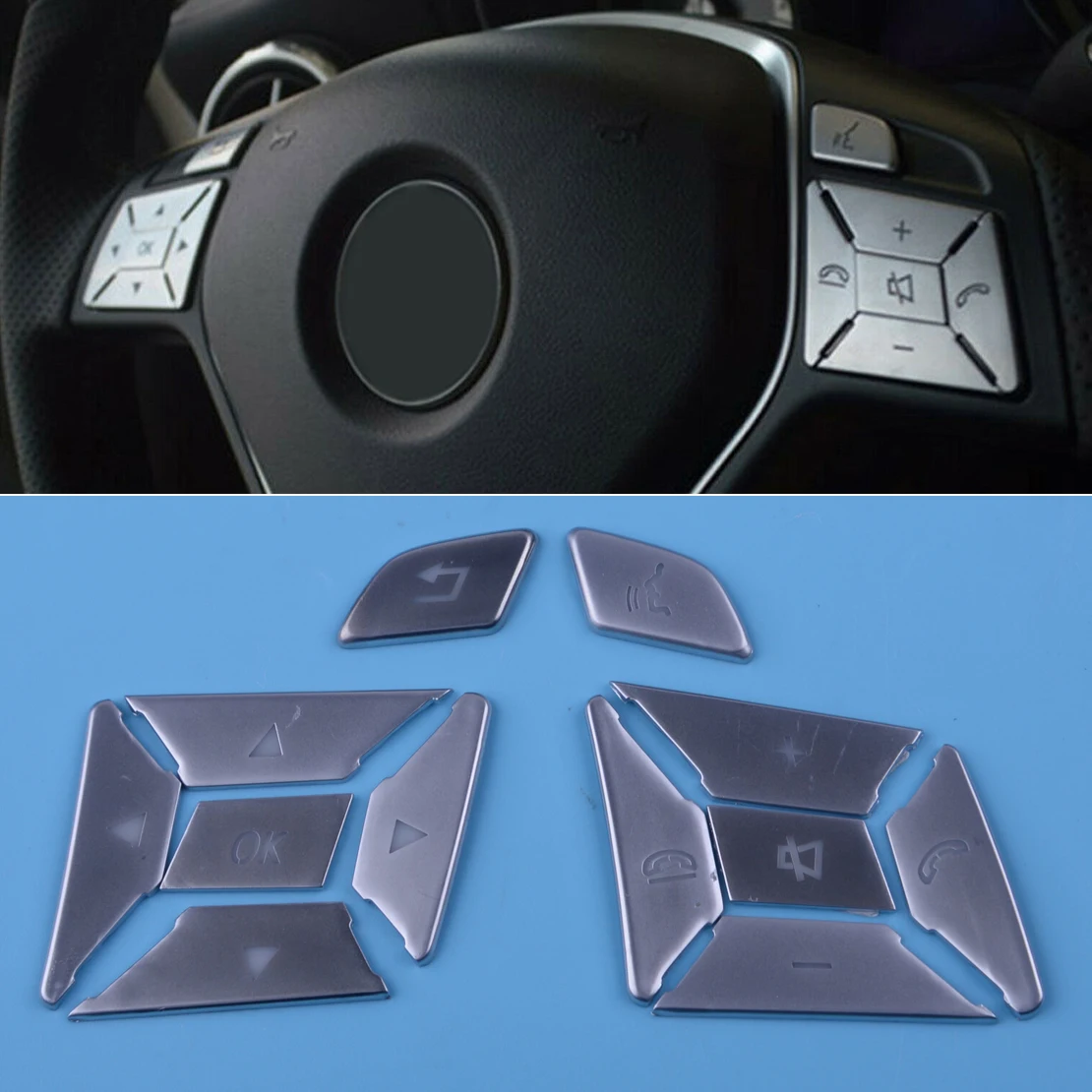CITALL ABS Steering Wheel Button Cover Trim fit for Mercedes Benz E C G Class GLA ML GL GLK GLE GLS 2012 2013